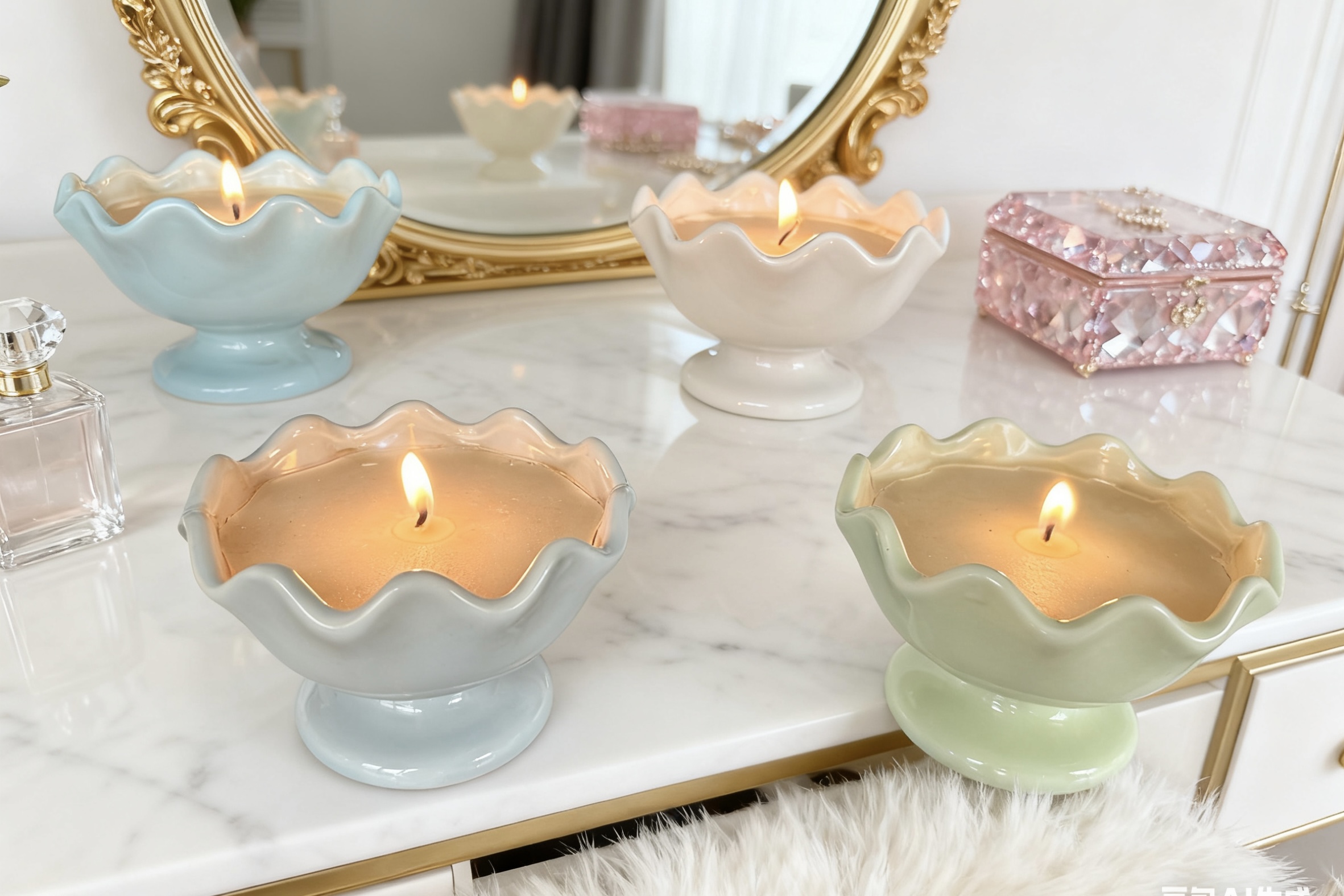 Ceramic Flower Candles (115g wax fill)